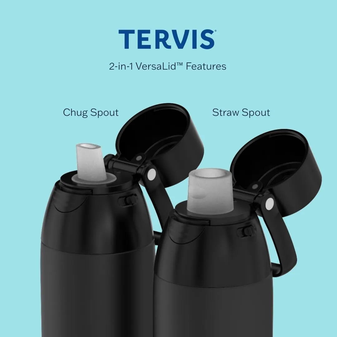 Tervis Venture Water Bottle Onyx Shadow Powder Coated Triple Walled Insulated Tumbler Travel Cup Keeps Drinks Cold & Hot, 26oz, Stainless Steel