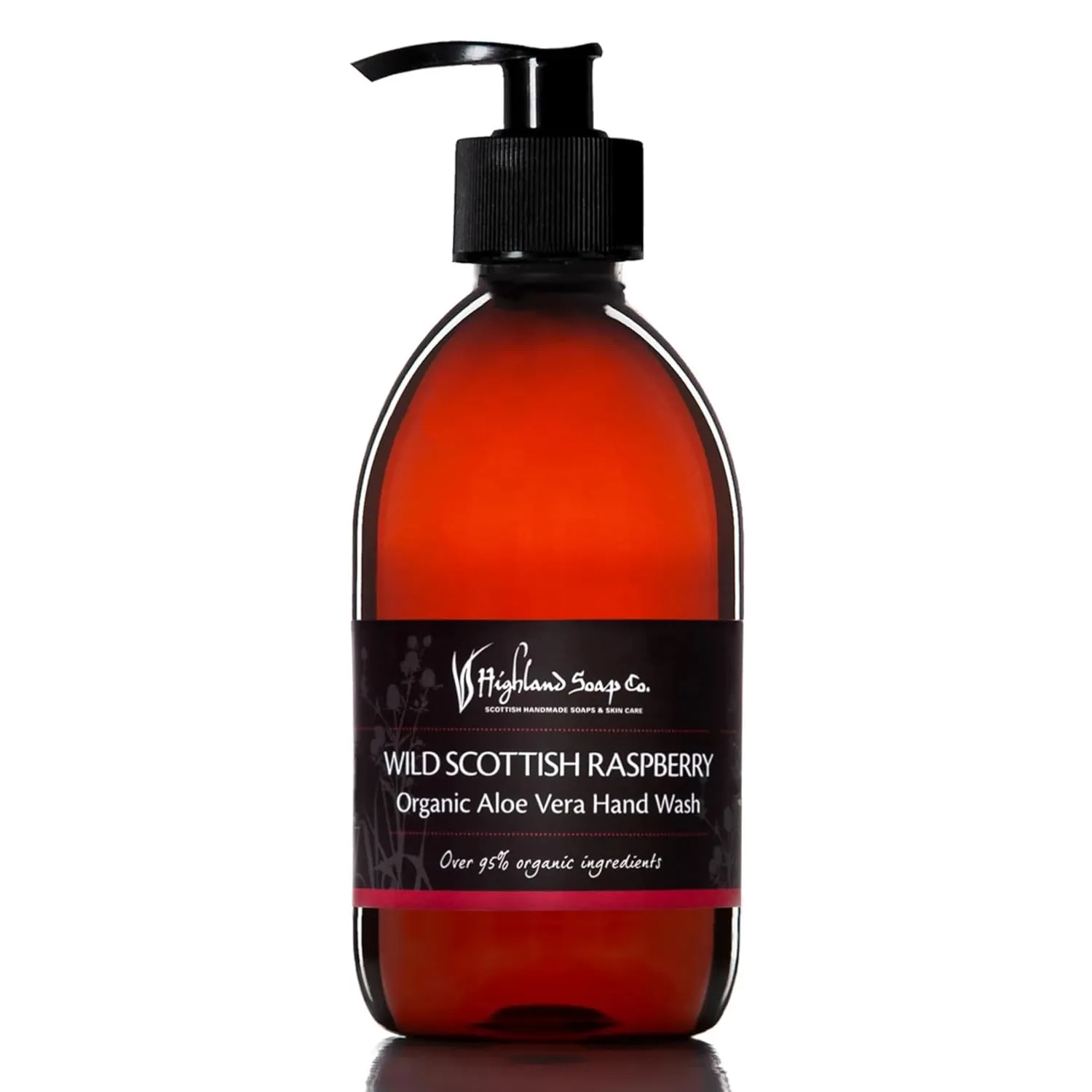 The Highland Soap Company, Organic Aloe Vera Hand Wash, Wild Scottish Raspberry, 10oz Bottle (Pack of 1)