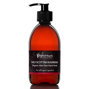 The Highland Soap Company, Organic Aloe Vera Hand Wash, Wild Scottish Raspberry, 10oz Bottle (Pack of 1)
