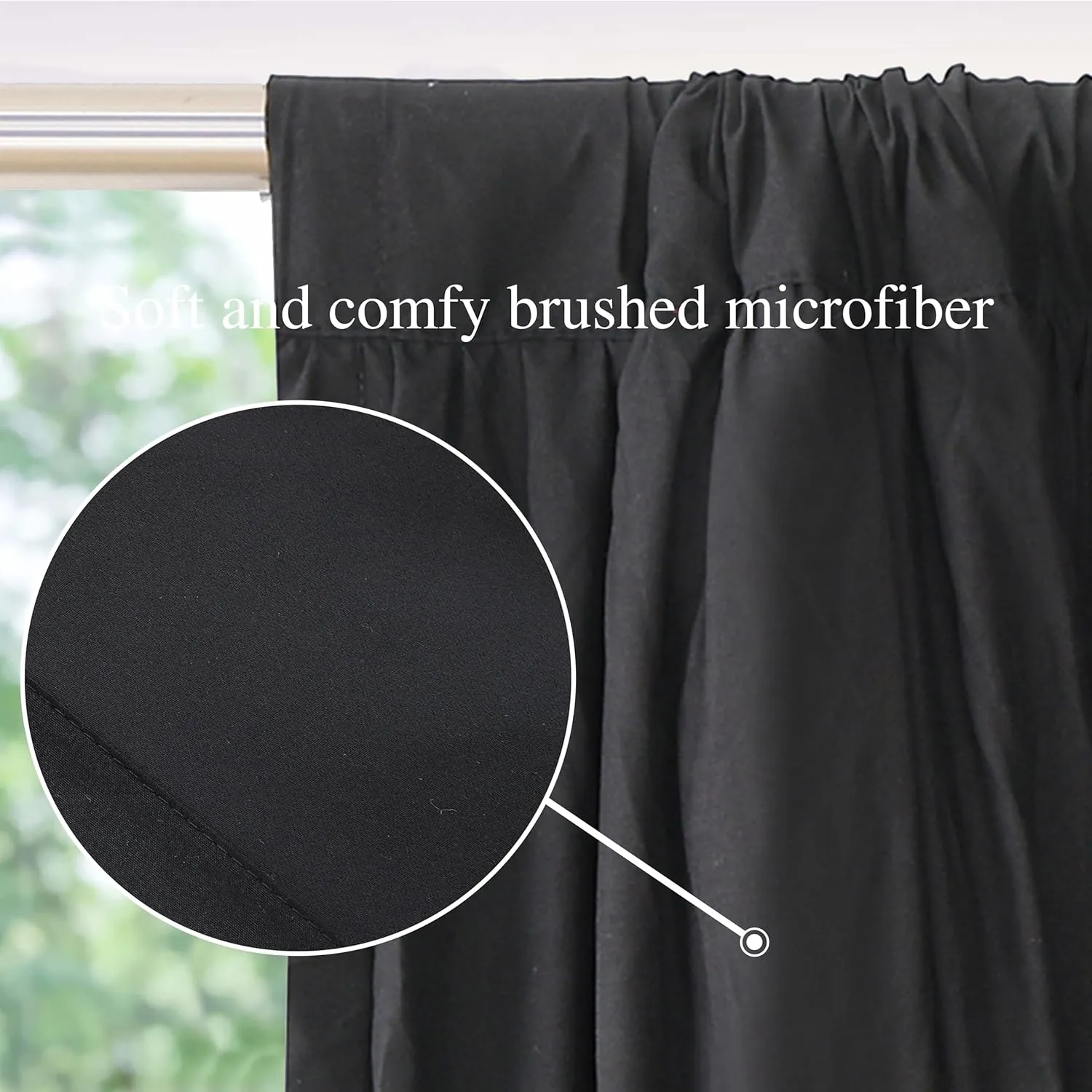 Thermal Insulated Blackout Window Curtains, Boho Ruched Window Treatments with 3 Rows of Butterfly Flowers, Rustic Rod Pocket Drapes for Room, 54" W x 84" L, 2 Panels, Black(LQ-30)