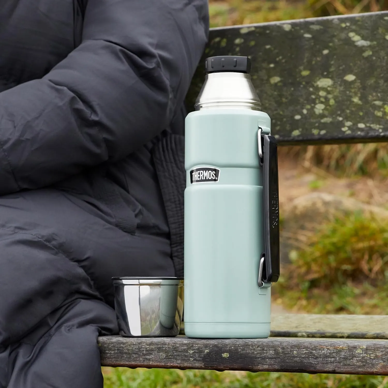 Thermos Stainless King Flask, Cranberry Red, 1.2 L 184803, Picnic Bottle