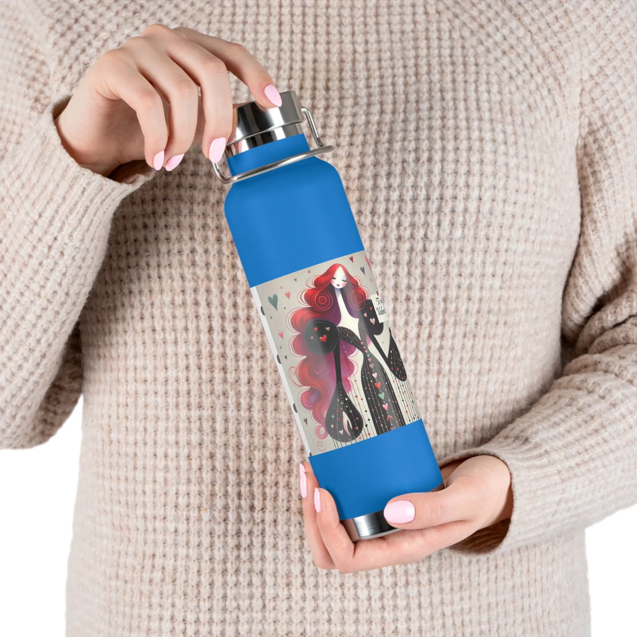 To My Valentine Copper Vacuum Insulated Bottle, 22oz