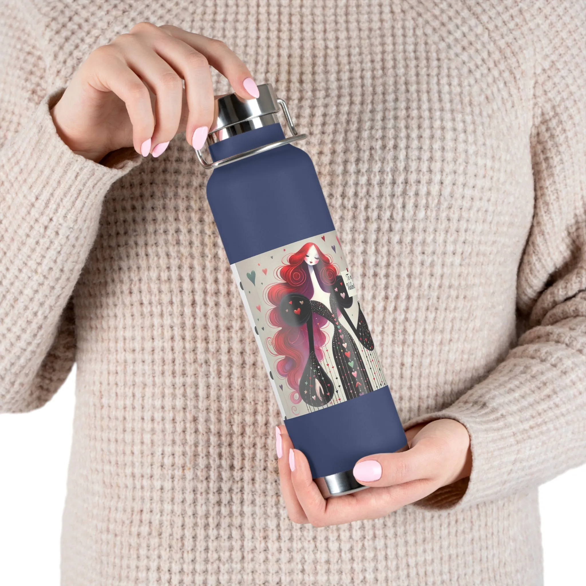 To My Valentine Copper Vacuum Insulated Bottle, 22oz