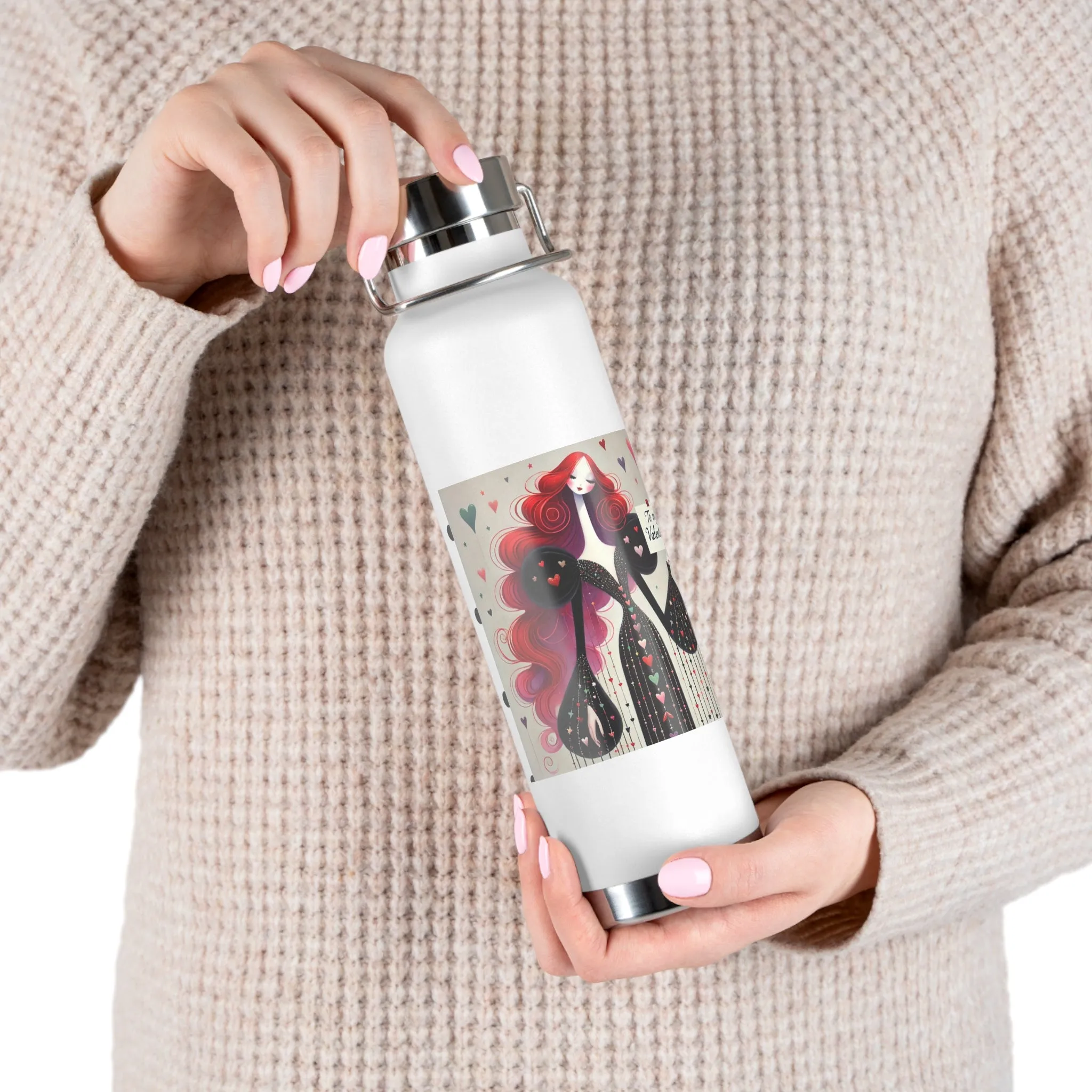 To My Valentine Copper Vacuum Insulated Bottle, 22oz