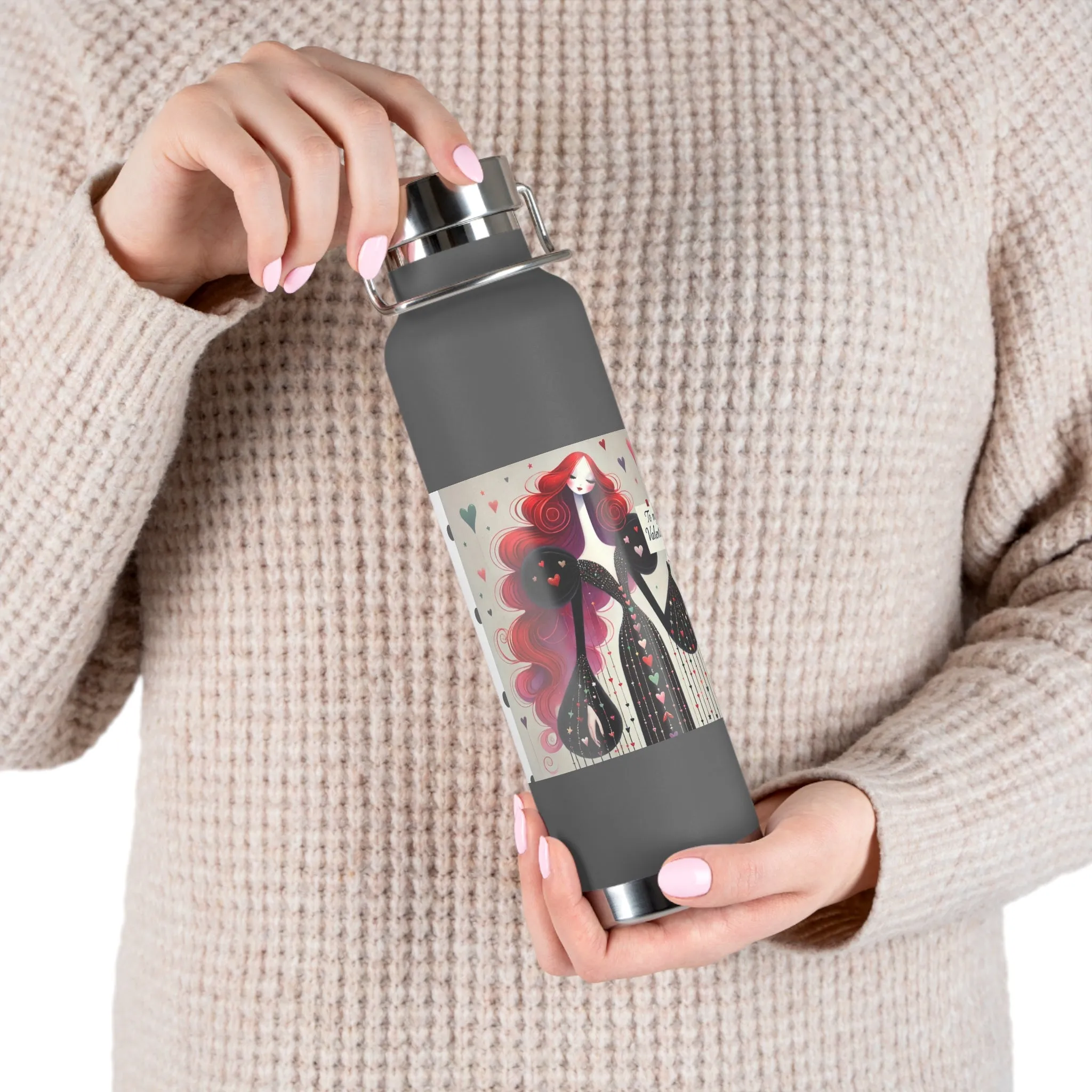 To My Valentine Copper Vacuum Insulated Bottle, 22oz