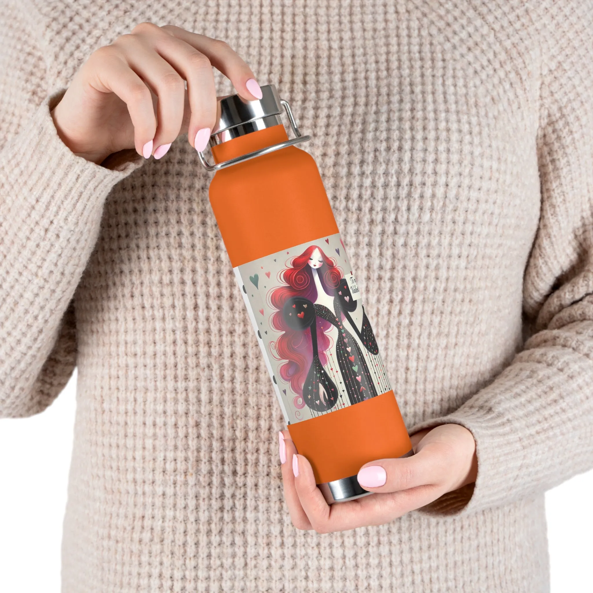 To My Valentine Copper Vacuum Insulated Bottle, 22oz