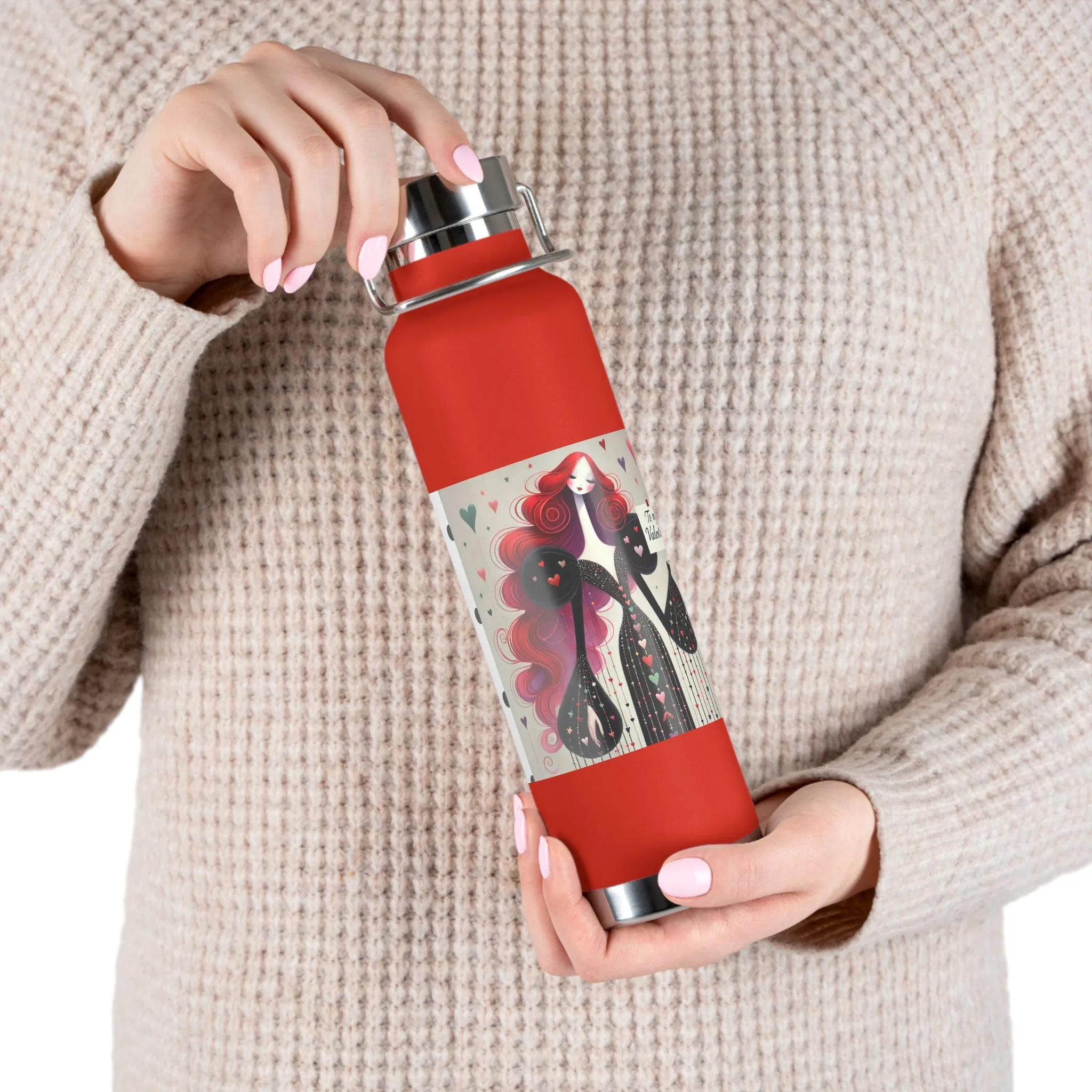 To My Valentine Copper Vacuum Insulated Bottle, 22oz