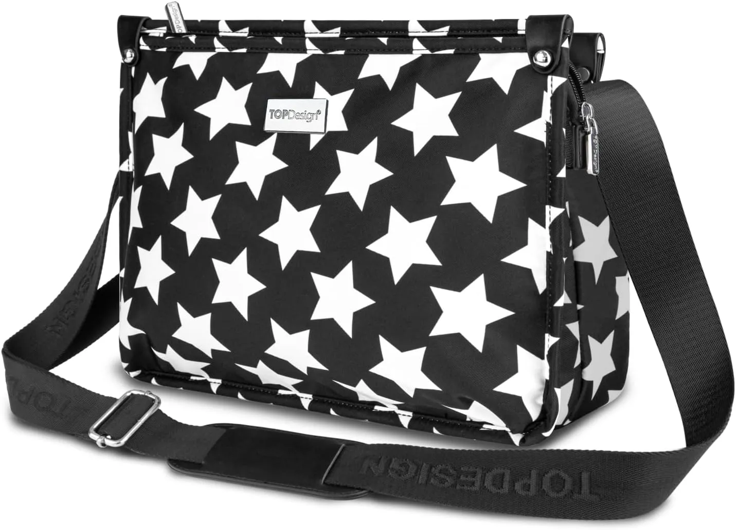 TOPDesign Lightweight Women Crossbody Bag, Shoulder Purse with Multiple Pockets, Triple Zip Handbag with Shoulder Strap