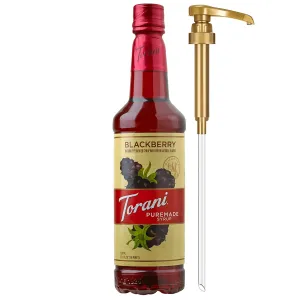 Torani Puremade Syrup, Blackberry Flavoring for Iced Tea, Lemonade, Sodas, and Cocktails, Pump Included, 25.4 Oz
