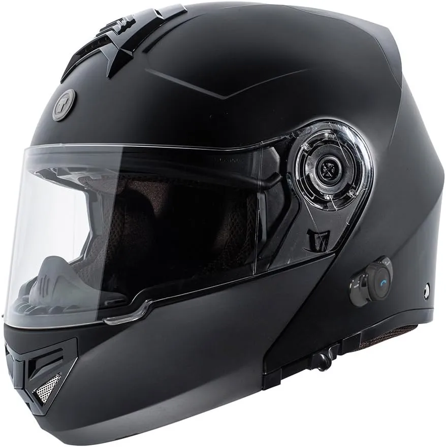 TORC T27B Full Face Modular Motorcycle Helmet with Integrated Blinc Bluetooth (Solid Color)