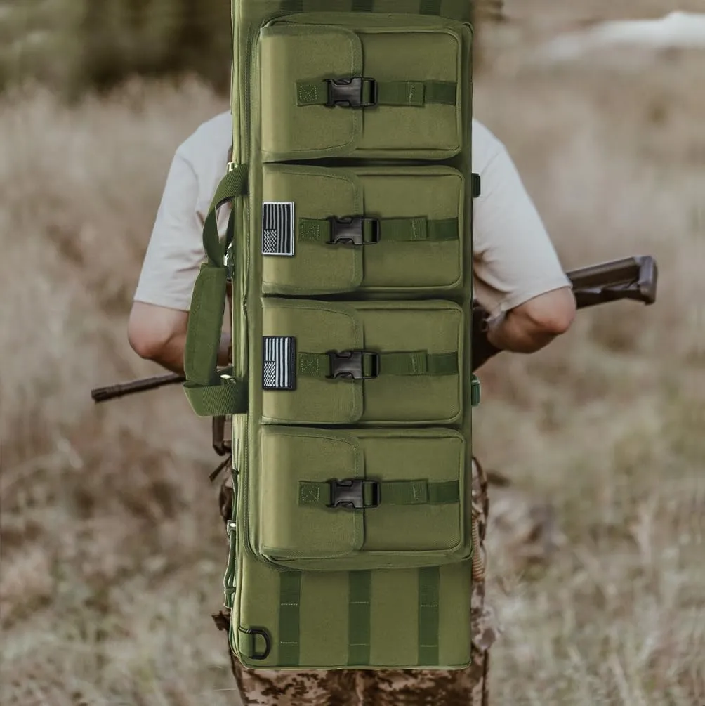 TORIBIO Double Rifle Case Soft Bag 34" 36" 42" 46" 48'' 51“ 55” Gun Case Tactical for Rifle Pistol Firearm Storage, Transportation and Hunting Shooting Range, Rifle Backpack