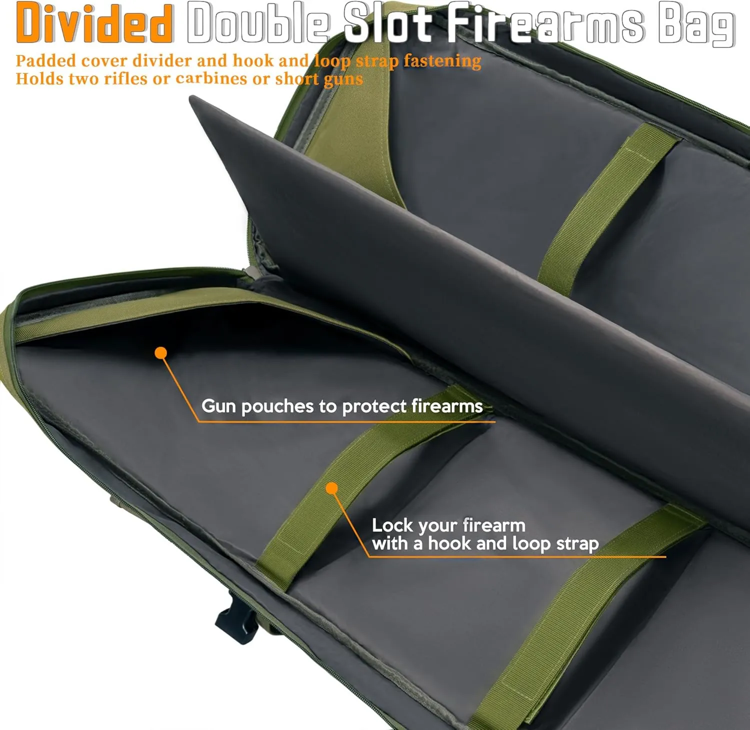 TORIBIO Double Rifle Case Soft Bag 34" 36" 42" 46" 48'' 51“ 55” Gun Case Tactical for Rifle Pistol Firearm Storage, Transportation and Hunting Shooting Range, Rifle Backpack