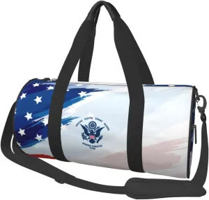 TOROM United States Coast Guard Gym Duffel Bag Adult Workout Bag Lightweight Yoga Bag Carryon Gymbag Sport Duffel Bag For Men Women, Black