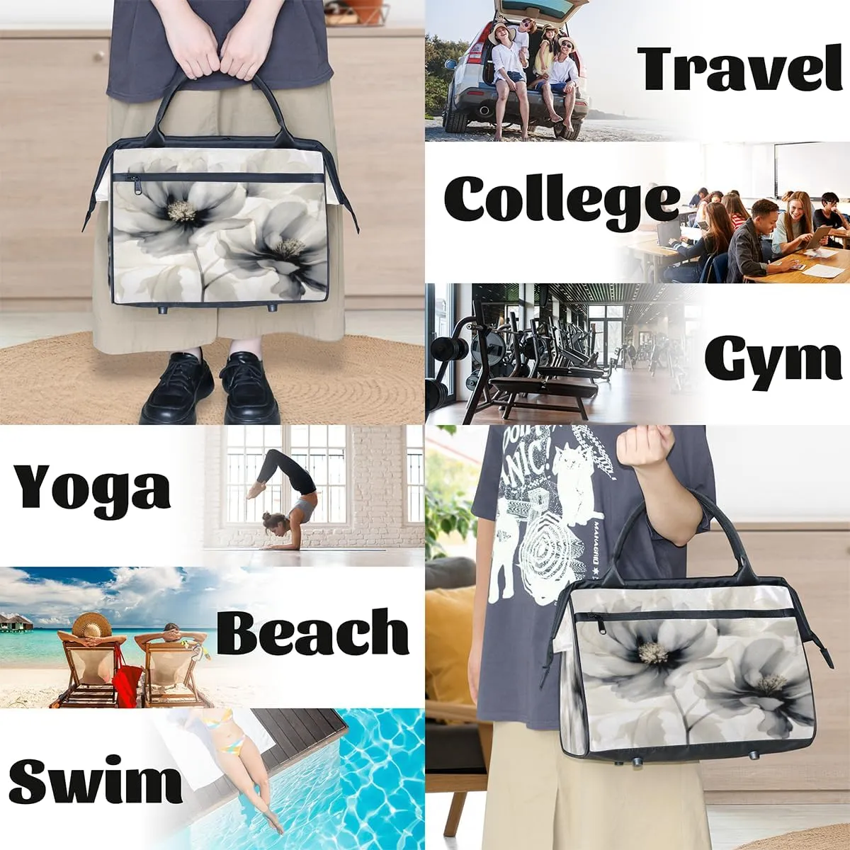 Tote Bag for Women, Lightweight Tote Bag with Zipper, Large Shoulder Bag Handbag for Travel, Work