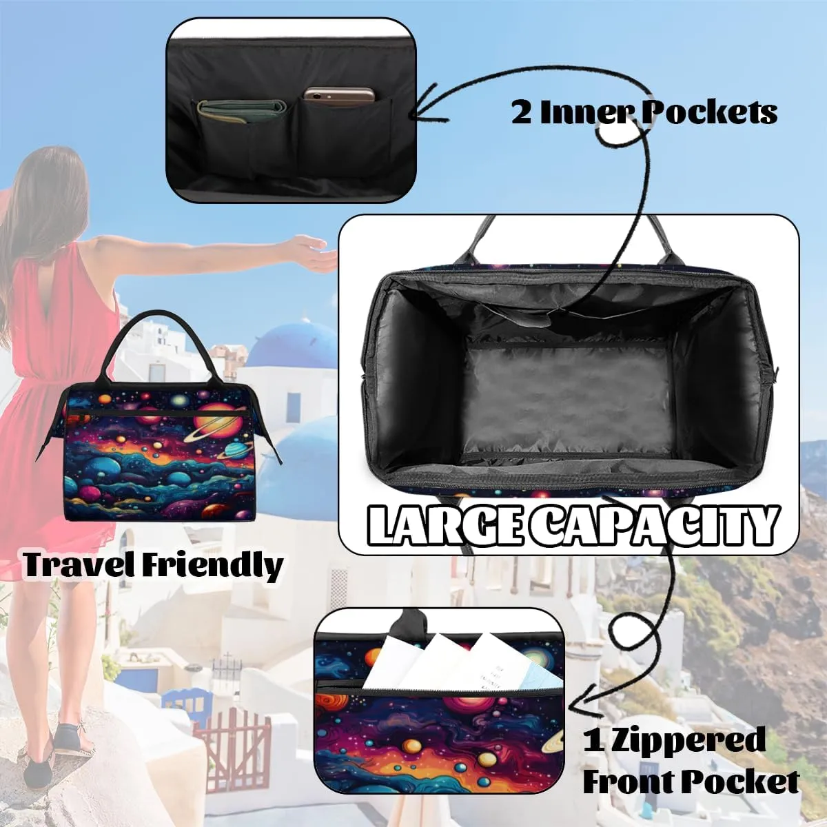 Tote Bag for Women, Lightweight Tote Bag with Zipper, Large Shoulder Bag Handbag for Travel, Work