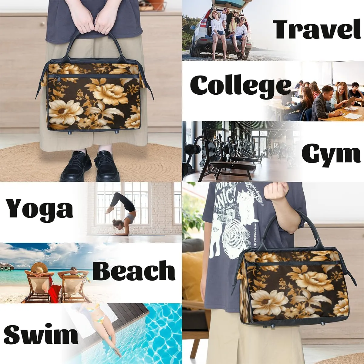 Tote Bag for Women, Lightweight Tote Bag with Zipper, Large Shoulder Bag Handbag for Travel, Work