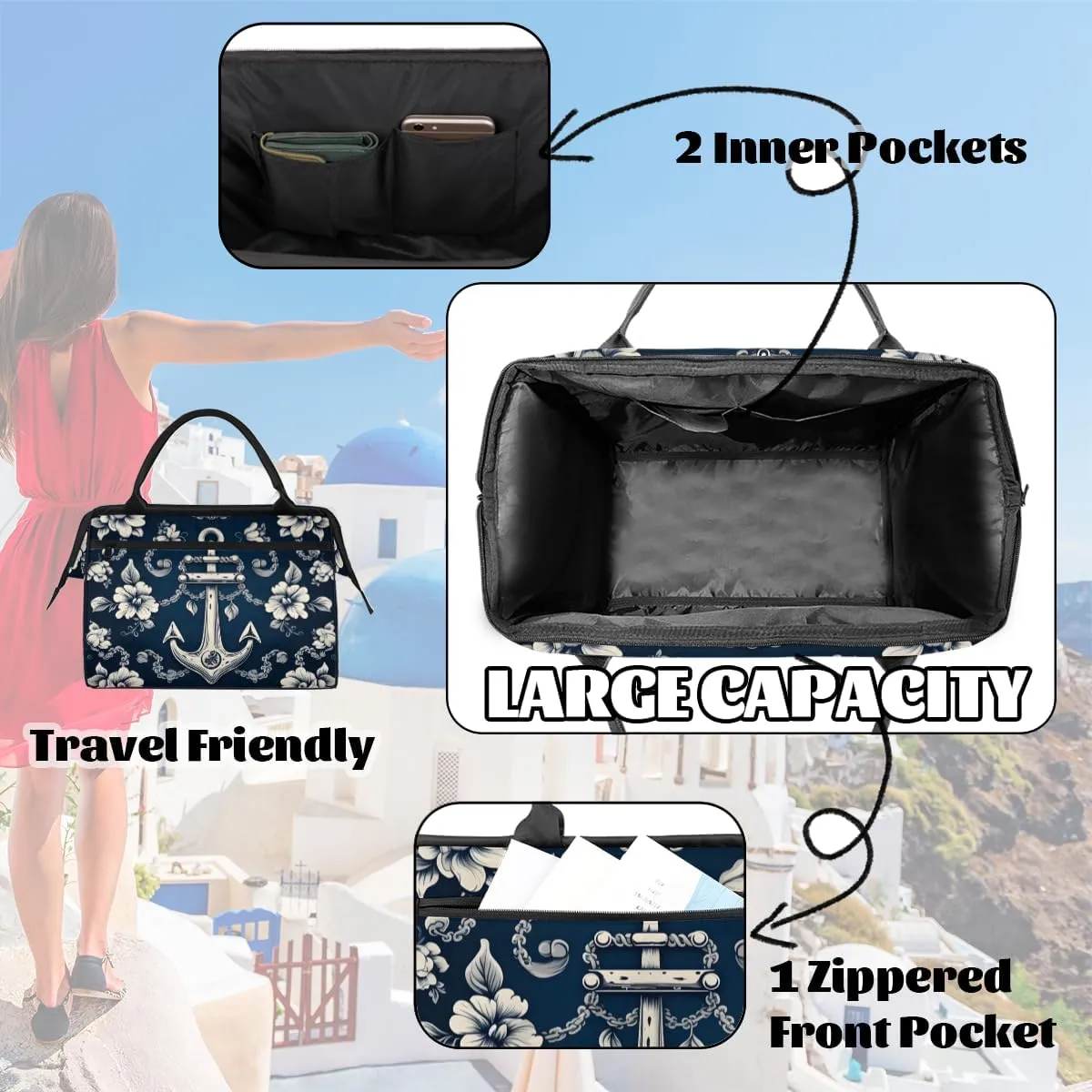 Tote Bag for Women, Lightweight Tote Bag with Zipper, Large Shoulder Bag Handbag for Travel, Work