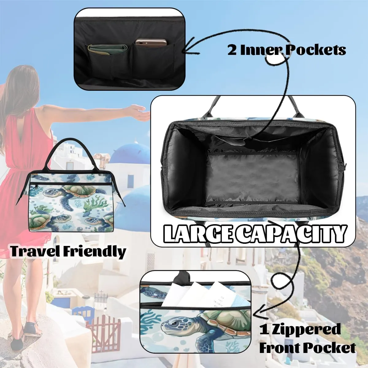 Tote Bag for Women, Lightweight Tote Bag with Zipper, Large Shoulder Bag Handbag for Travel, Work