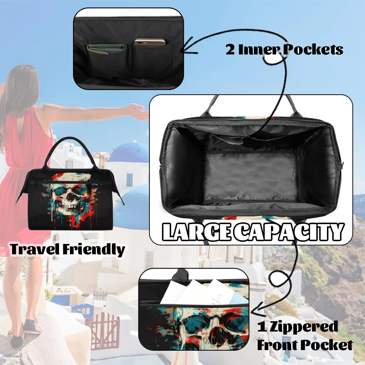 Tote Bag for Women, Lightweight Tote Bag with Zipper, Large Shoulder Bag Handbag for Travel, Work
