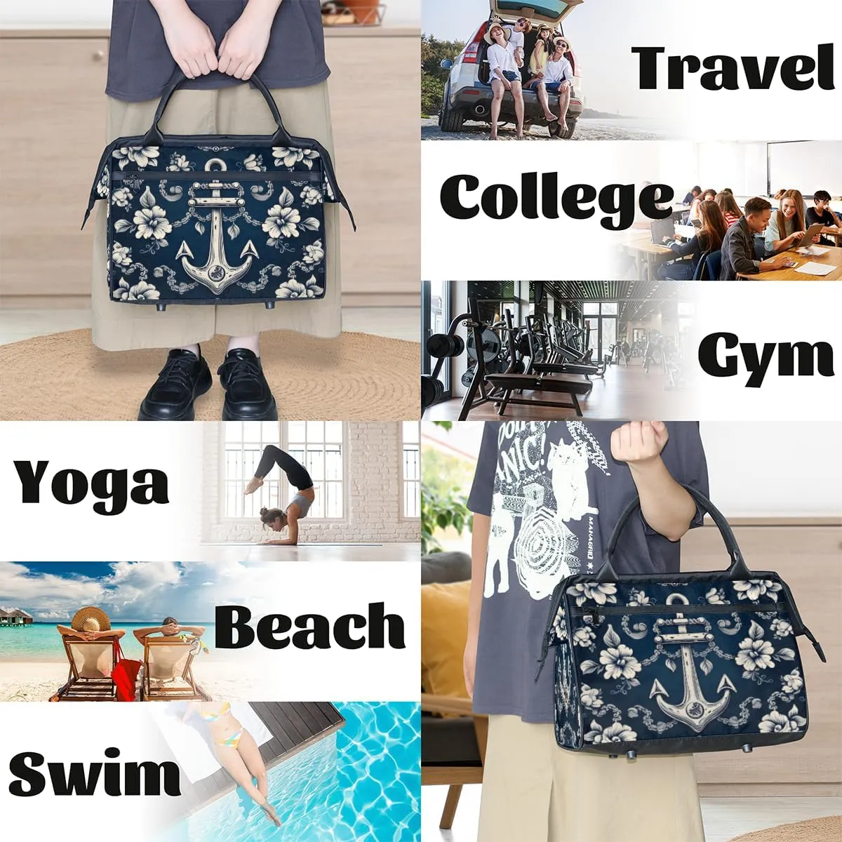 Tote Bag for Women, Lightweight Tote Bag with Zipper, Large Shoulder Bag Handbag for Travel, Work