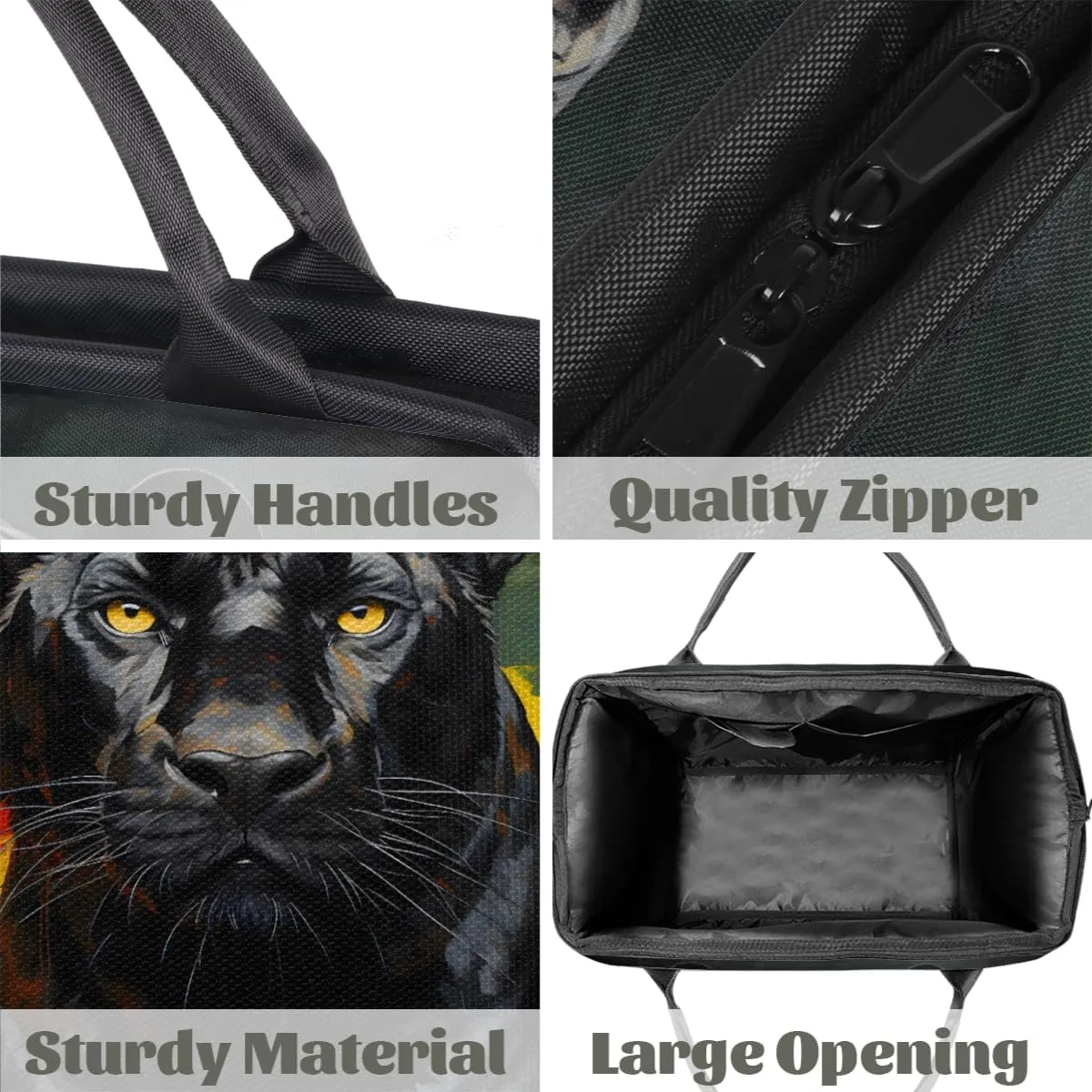 Tote Bag for Women with Zipper, Lightweight Travel Tote Bag Large Shoulder Bag Handbag for Work, Gym