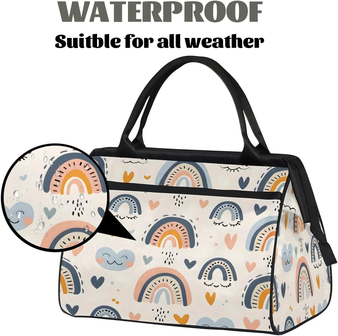 Tote Bag for Women with Zipper, Lightweight Travel Tote Bag Large Shoulder Bag Handbag for Work, Gym