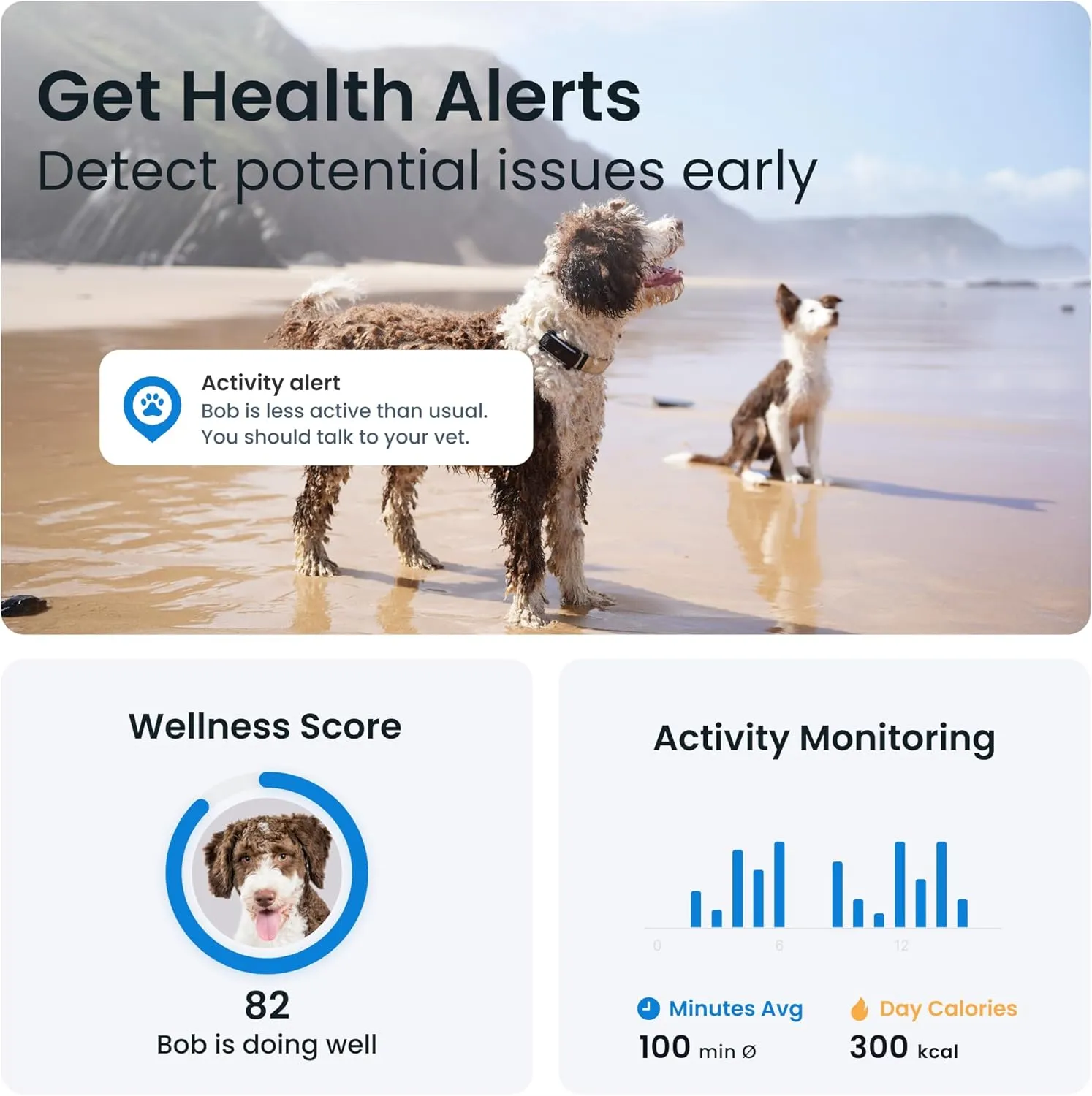 Tractive GPS Dog Tracker (2025 Release) | Real-time Pet Location Tracker | Health & Wellness Alerts | Virtual Fence for Dogs | Bark Monitoring | Dog Collar Attachment (Black)