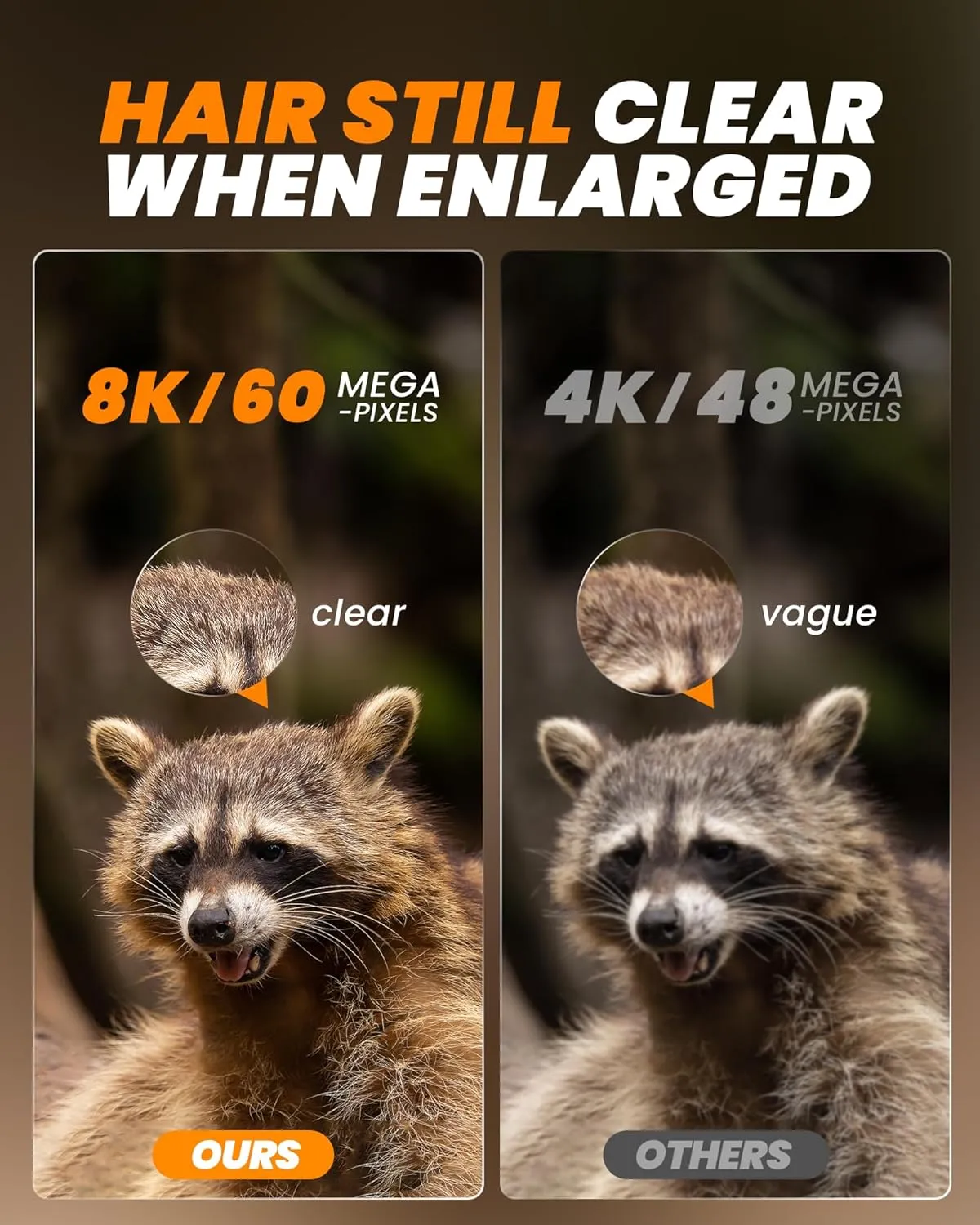 Trail Camera WiFi 60MP/8k Game Camera with No Glow Night Vision Waterproof,0.05s Trigger Motion Activated Hunting Camera,Suitable for Outdoor Wildlife Deer Scouting,Monitoring Home Security