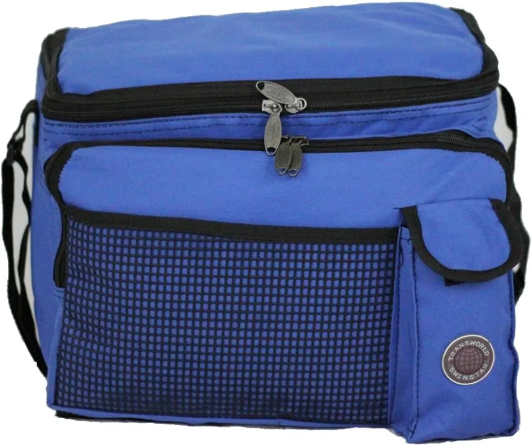 Transworld Durable Deluxe Insulated Lunch Cooler Bag (Many Colors and Size Available) (13 1/2"x10"x10", Royal Blue)