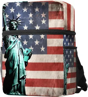 Travel Backpack,Work Backpack,Back Pack,American Flag Statue of Liberty,Backpack