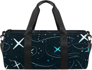 Travel Bag,Mens Gym Bag,Womens Gym Bag,Airplane Line Gray Print,Sports Bag