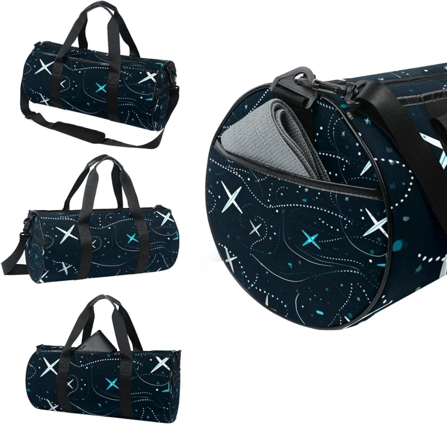 Travel Bag,Mens Gym Bag,Womens Gym Bag,Airplane Line Gray Print,Sports Bag