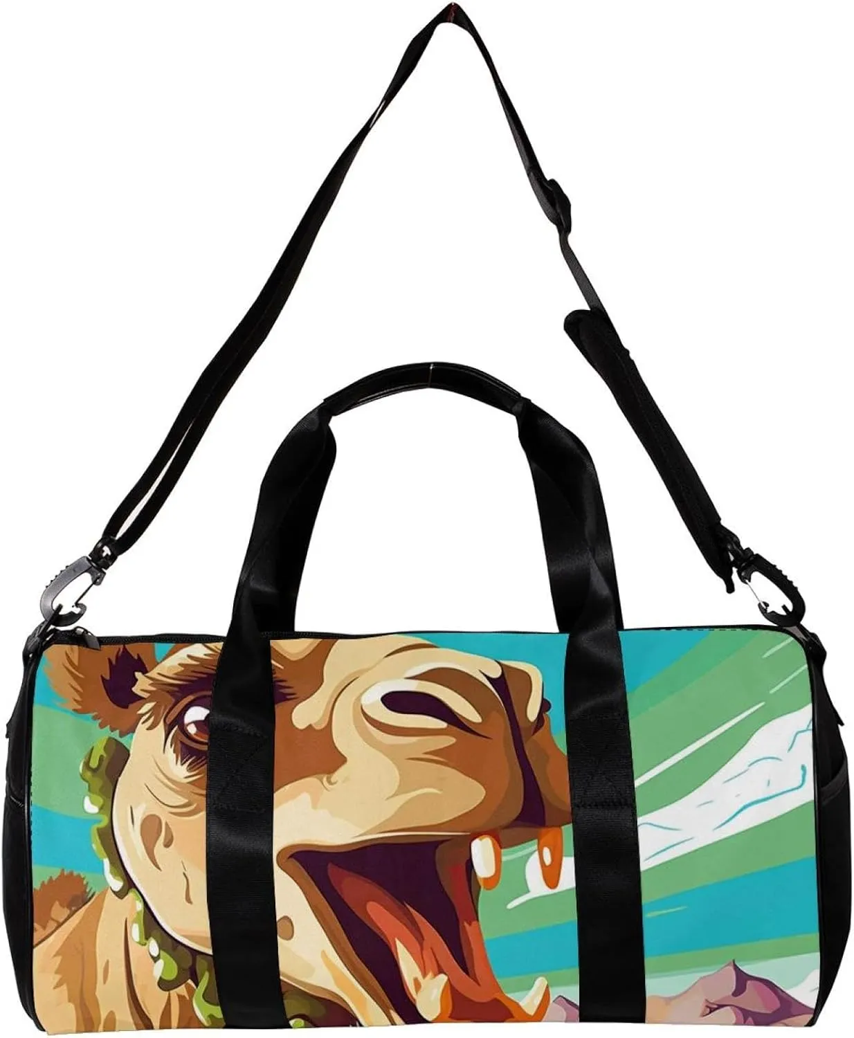 Travel Bag,Mens Gym Bag,Womens Gym Bag,Cartoon Funny Camel Desert,Sports Bag