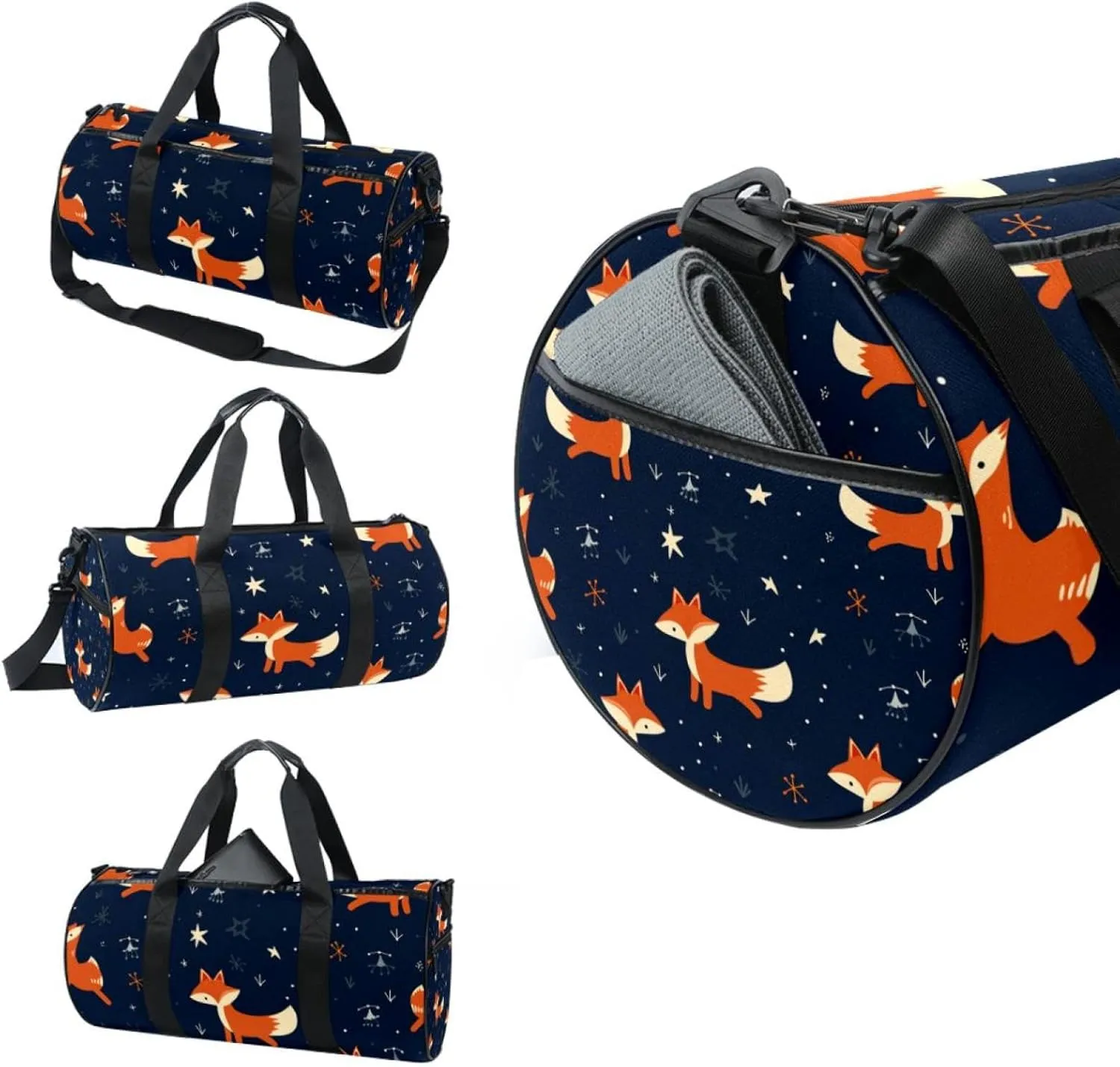 Travel Bag,Mens Gym Bag,Womens Gym Bag,Cute Abstract Fox,Sports Bag
