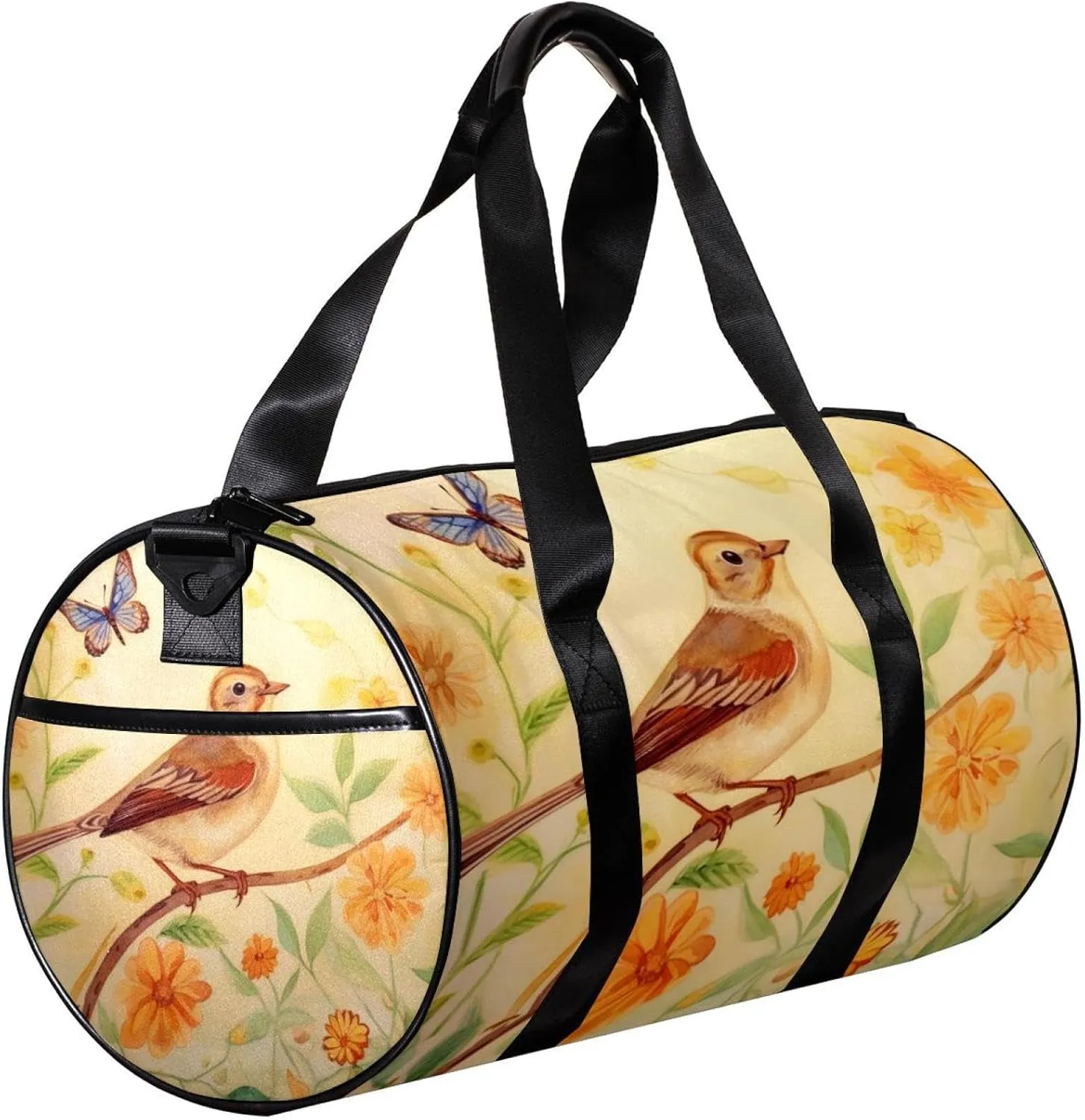 Travel Bag,Mens Gym Bag,Womens Gym Bag,Daisy Bird in Flower,Sports Bag