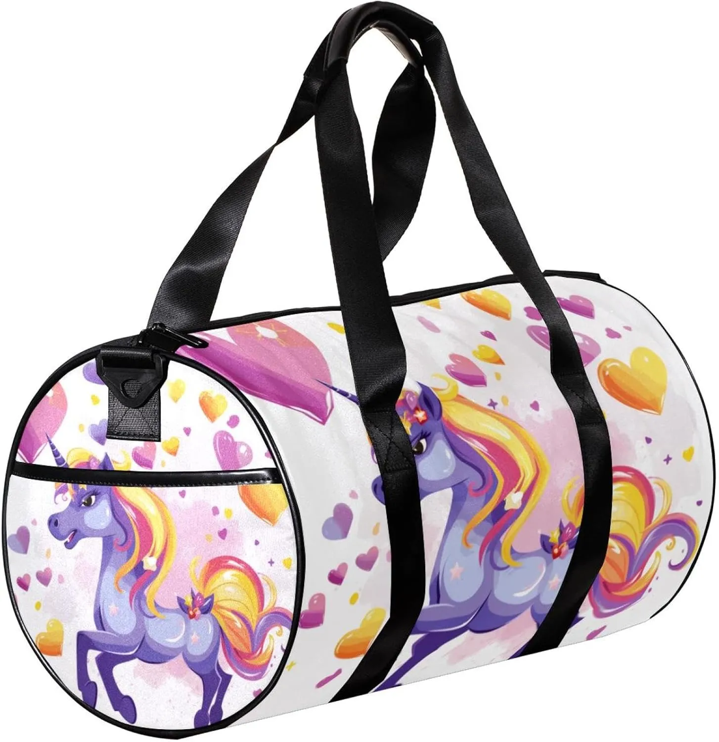 Travel Bag,Mens Gym Bag,Womens Gym Bag,Purple Rainbow Unicorn,Sports Bag