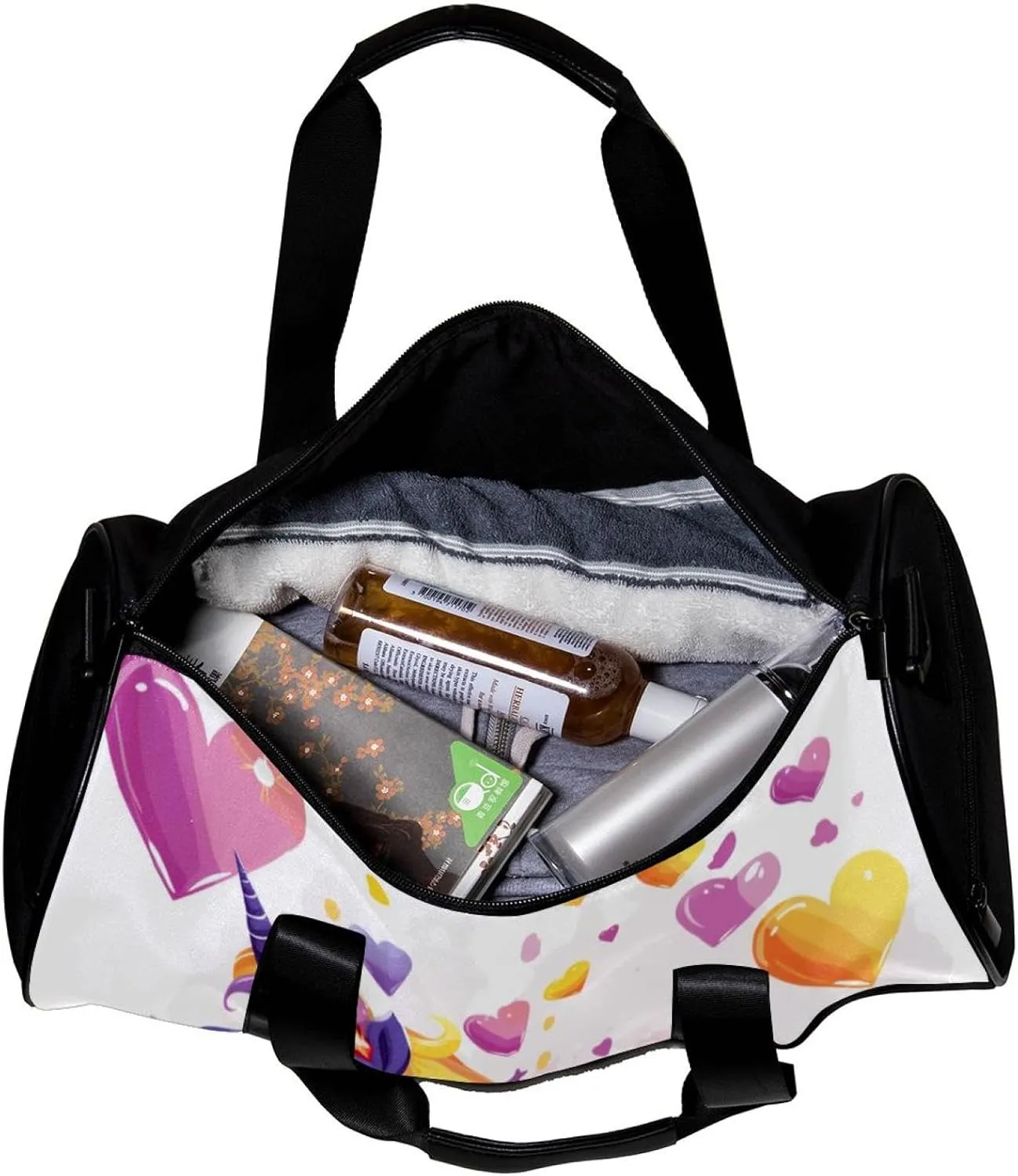 Travel Bag,Mens Gym Bag,Womens Gym Bag,Purple Rainbow Unicorn,Sports Bag