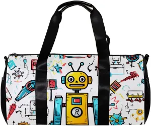 Travel Bag,Mens Gym Bag,Womens Gym Bag,Science and Funny Robots,Sports Bag