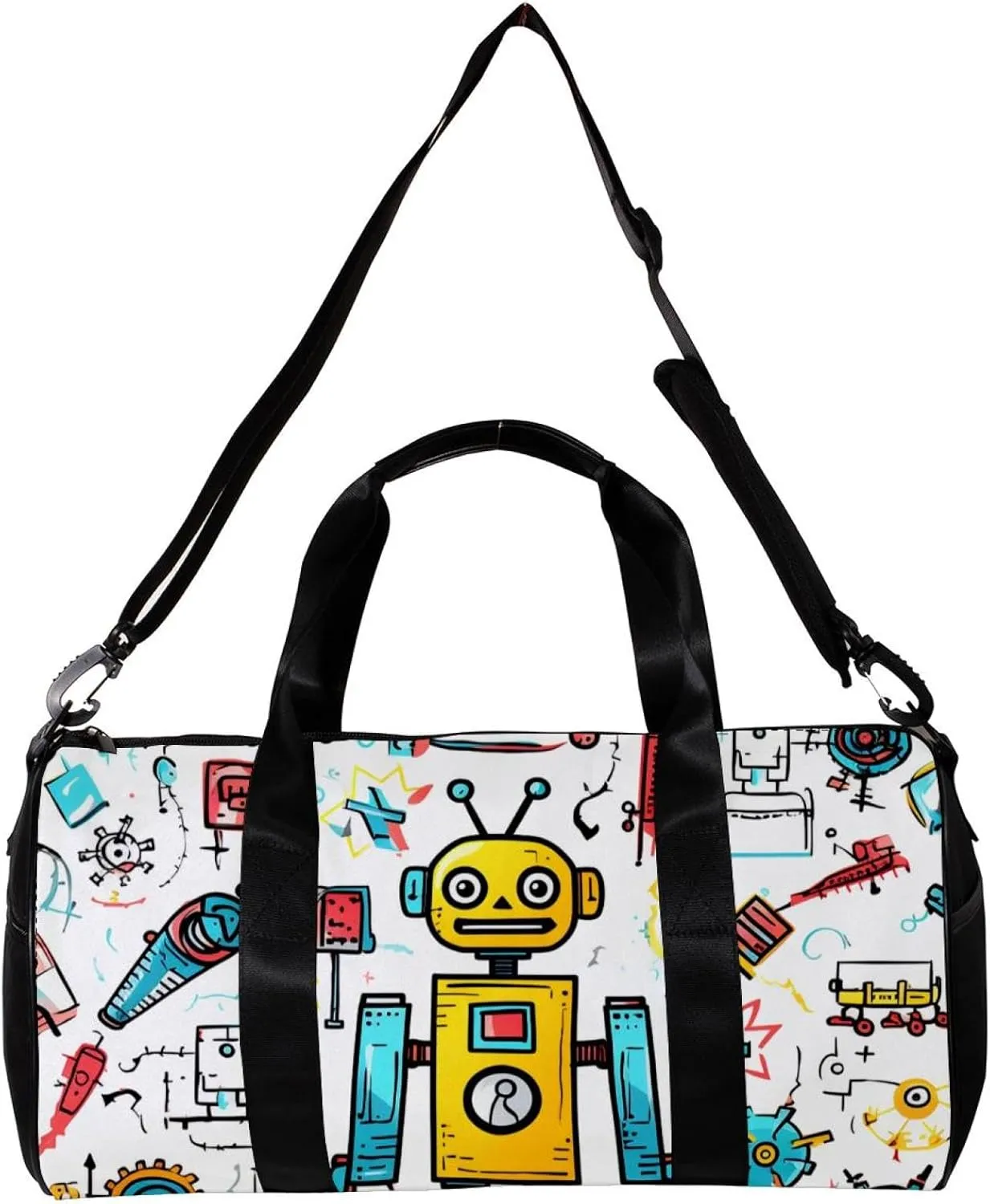 Travel Bag,Mens Gym Bag,Womens Gym Bag,Science and Funny Robots,Sports Bag