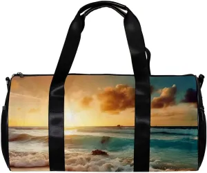 Travel Bag,Mens Gym Bag,Womens Gym Bag,Sea Beach Sunset,Sports Bag