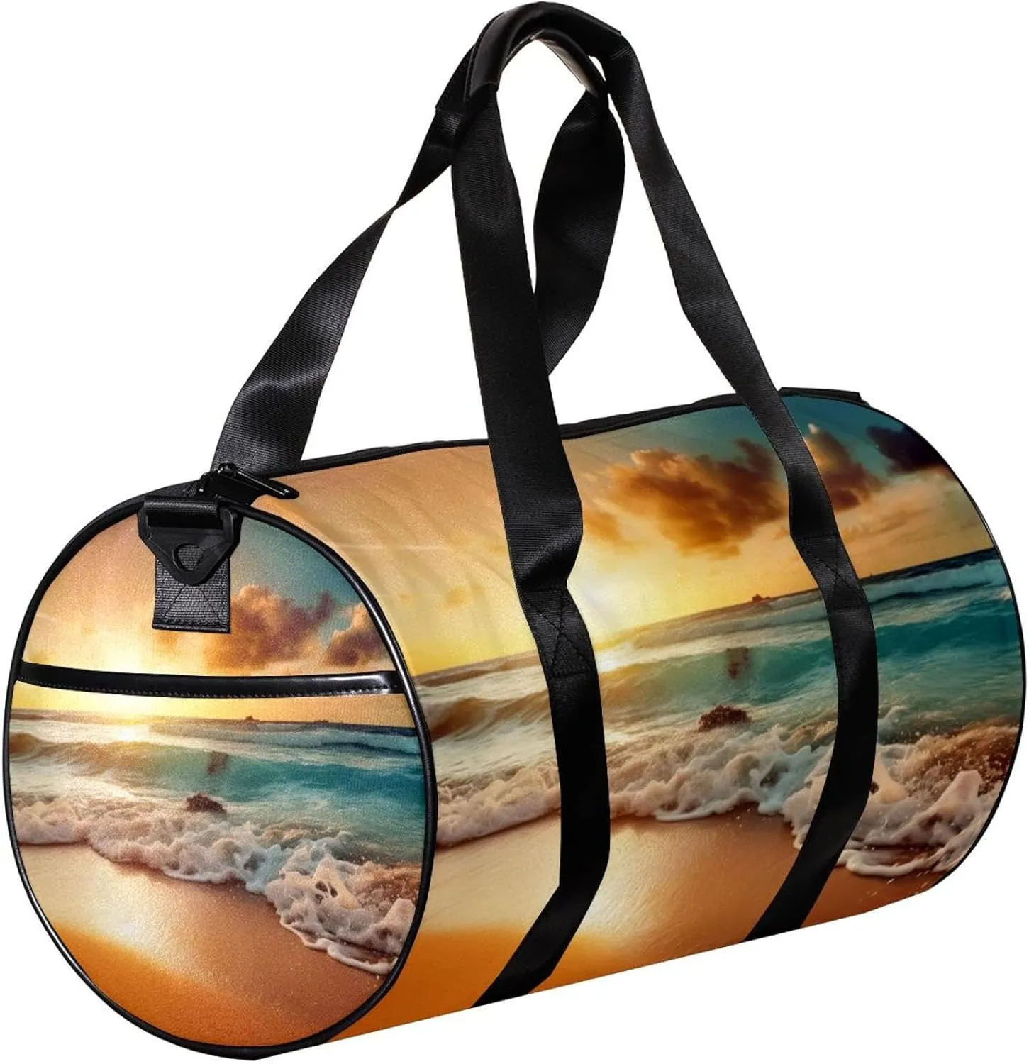 Travel Bag,Mens Gym Bag,Womens Gym Bag,Sea Beach Sunset,Sports Bag