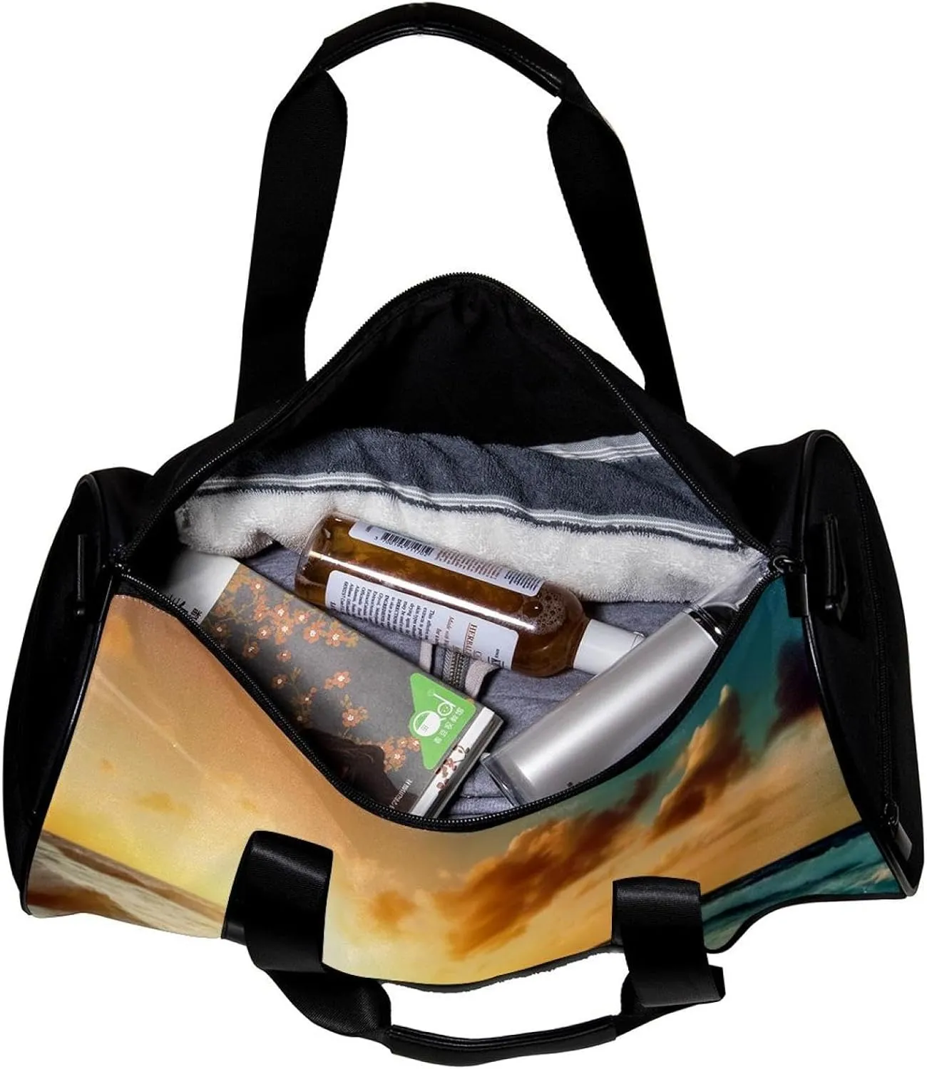 Travel Bag,Mens Gym Bag,Womens Gym Bag,Sea Beach Sunset,Sports Bag