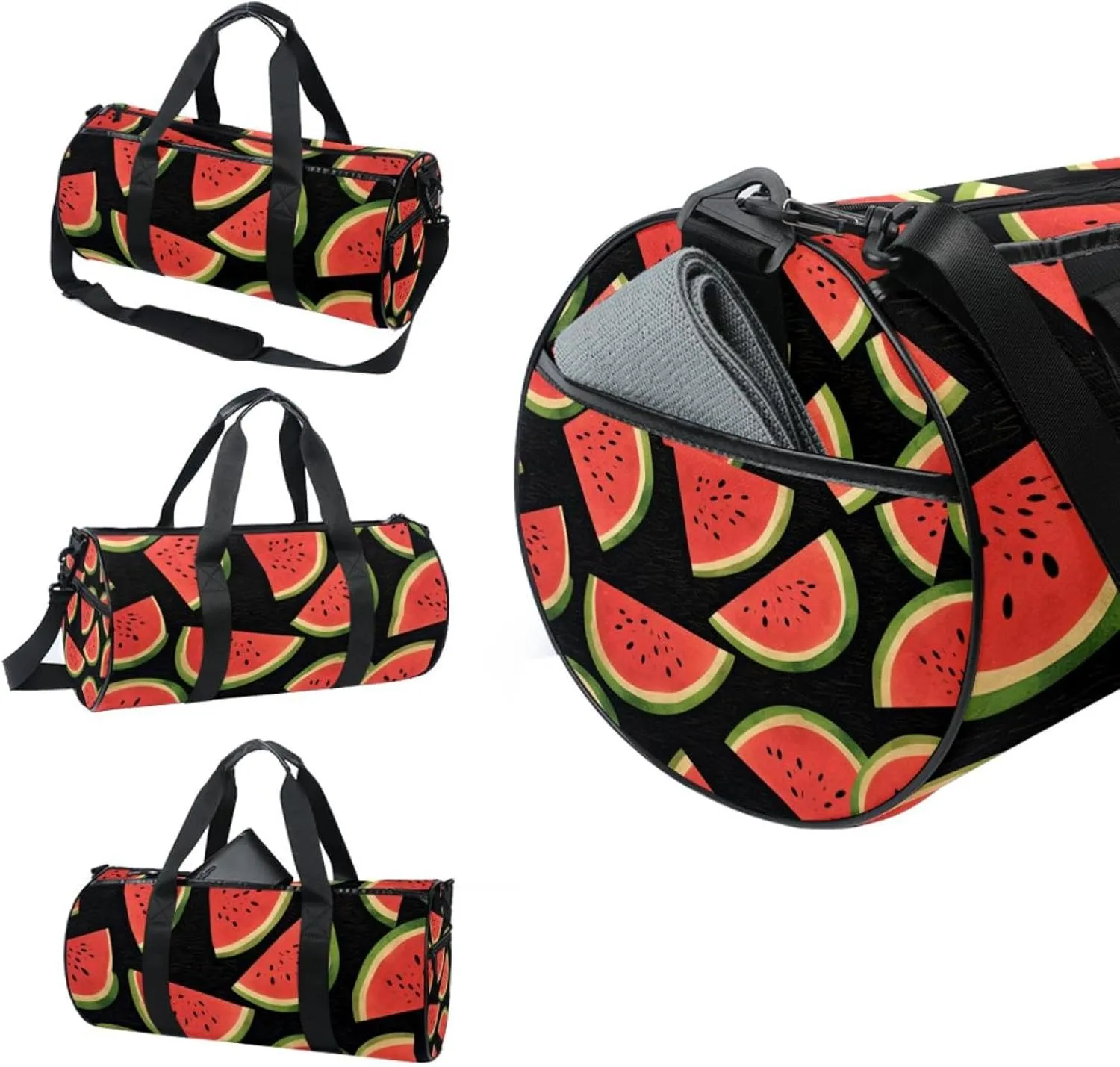 Travel Bag,Mens Gym Bag,Womens Gym Bag,Watermelon Black Sky,Sports Bag