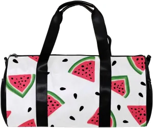 Travel Bag,Mens Gym Bag,Womens Gym Bag,White Background Pink Watermelon,Sports Bag