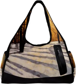 Travel Bag,Mens Gym Bag,Womens Gym Bag,Winter Forest Tree Path,Sports Bag