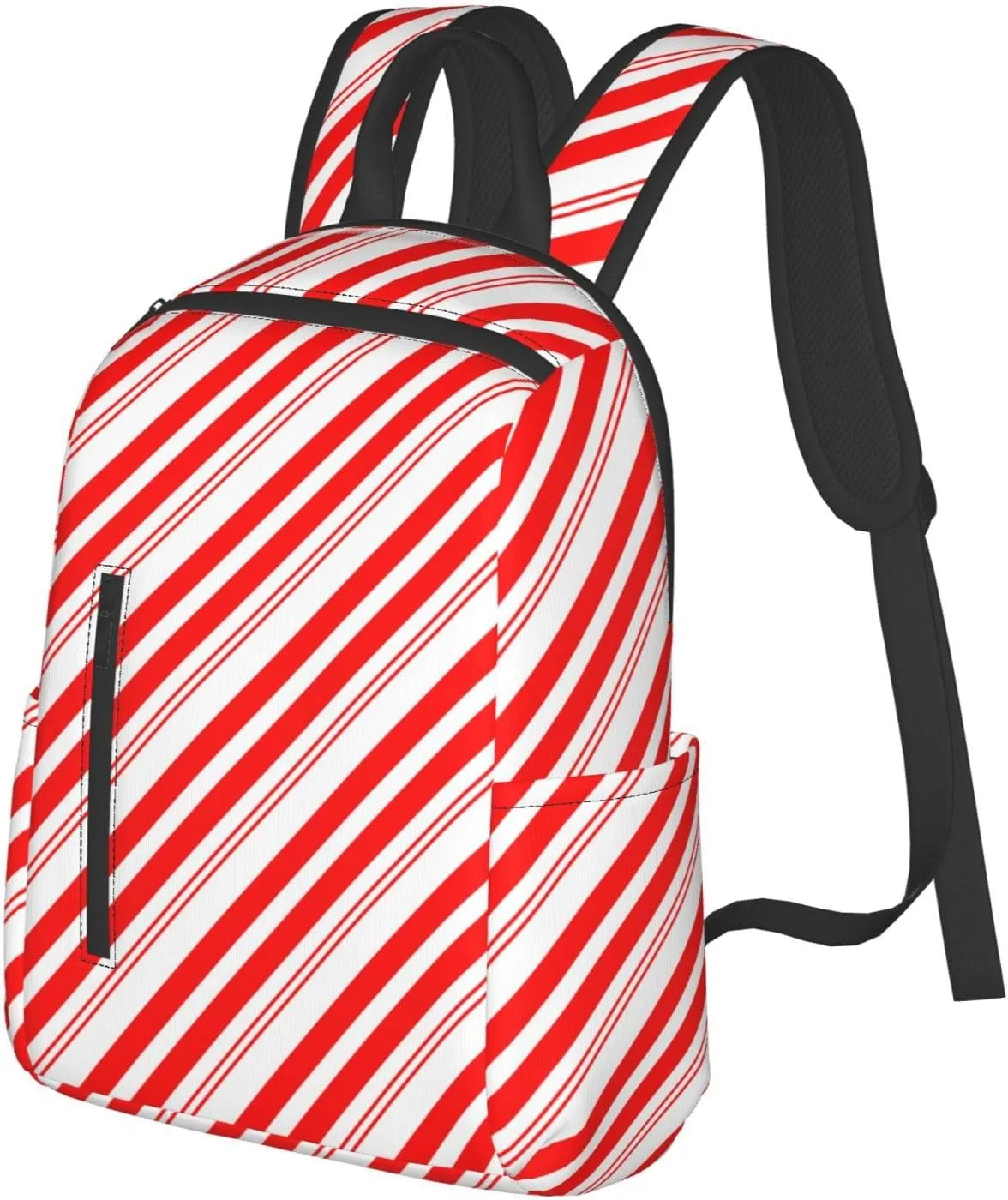 Travel Laptop Backpack Business Anti Theft Red White Stripes Christmas Candy Cane Durable Backpack College Computer Bag Gifts for Men & Women