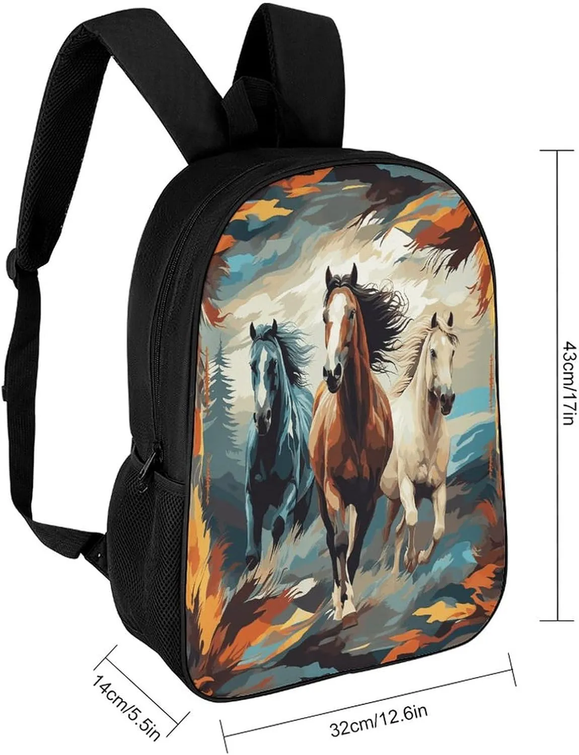 Travel Laptop Backpack Slim Durable Lightweight Back Pack Cute A Pattern with Horses As A Background Small Backpack For Women Men