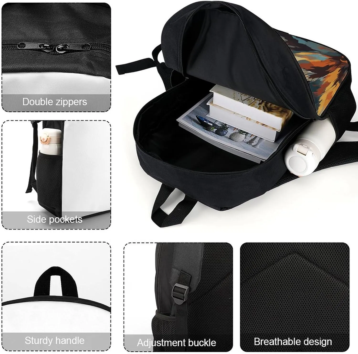 Travel Laptop Backpack Slim Durable Lightweight Back Pack Cute A Pattern with Horses As A Background Small Backpack For Women Men