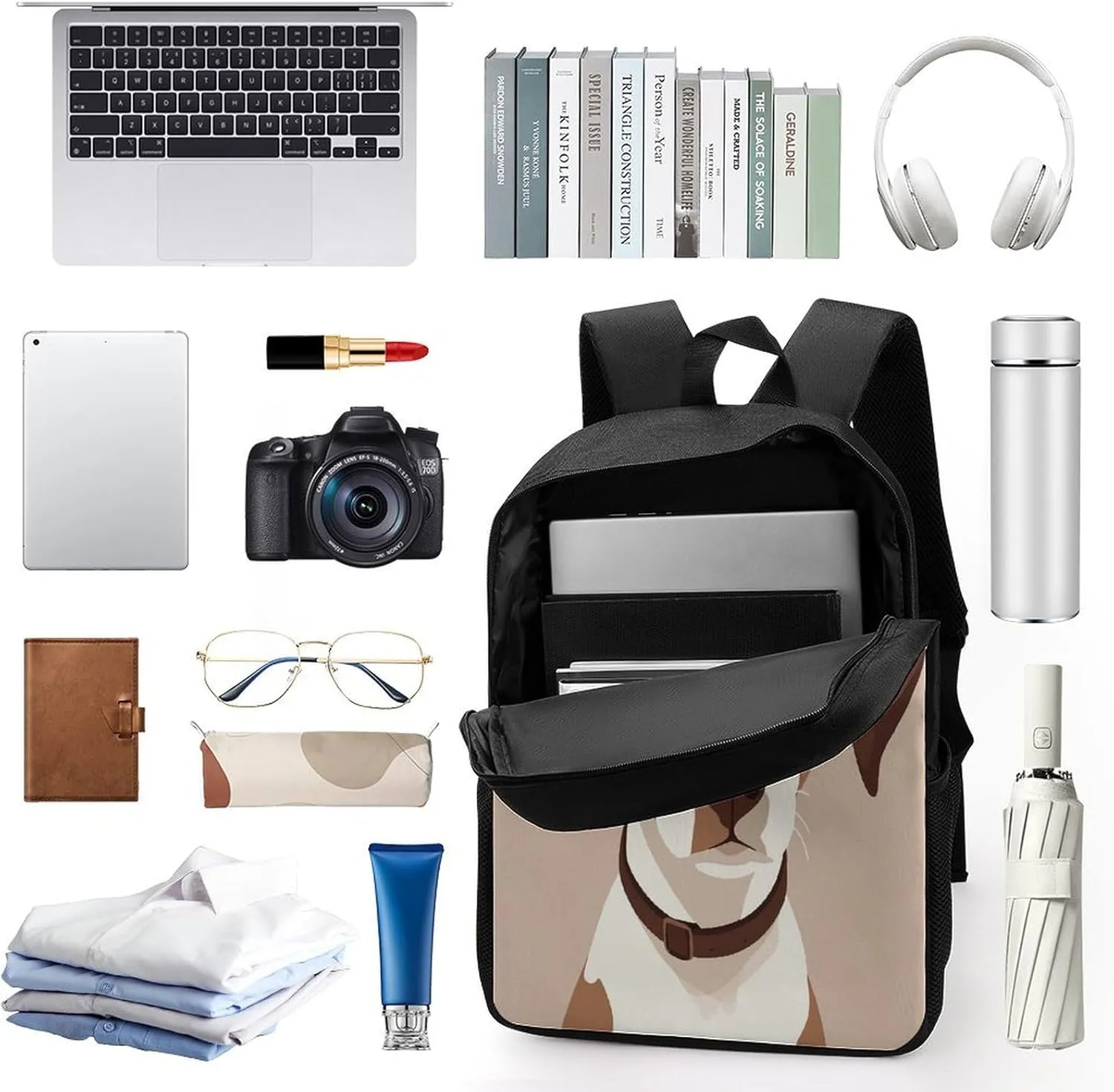 Travel Laptop Backpack Slim Durable Lightweight Back Pack Cute Animation Style Dog Small Backpack For Women Men