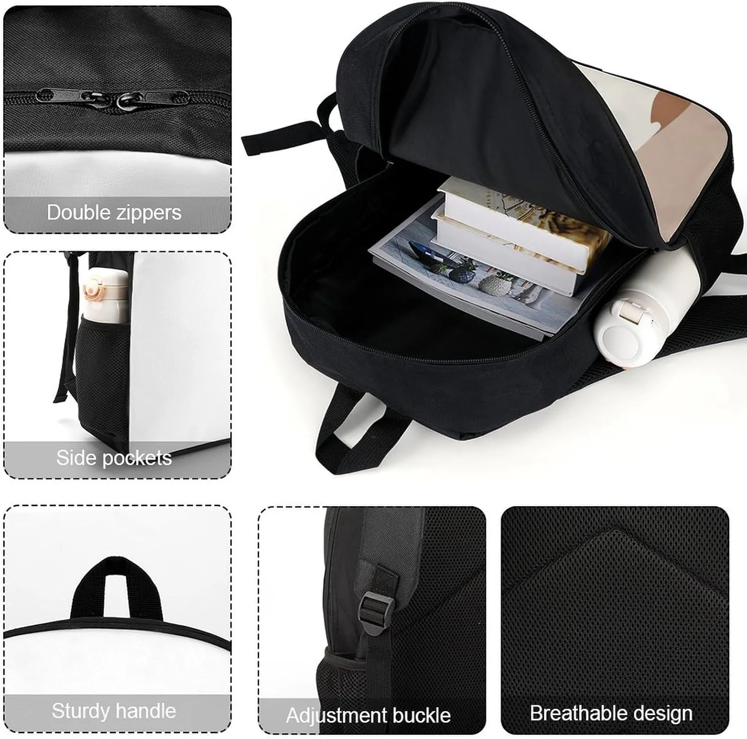 Travel Laptop Backpack Slim Durable Lightweight Back Pack Cute Animation Style Dog Small Backpack For Women Men